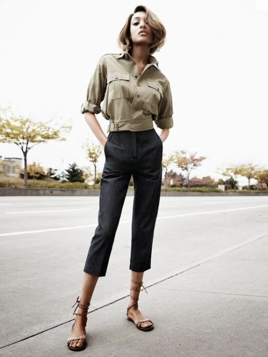 Studio-quality street fashion look featuring Jourdan Dunn.